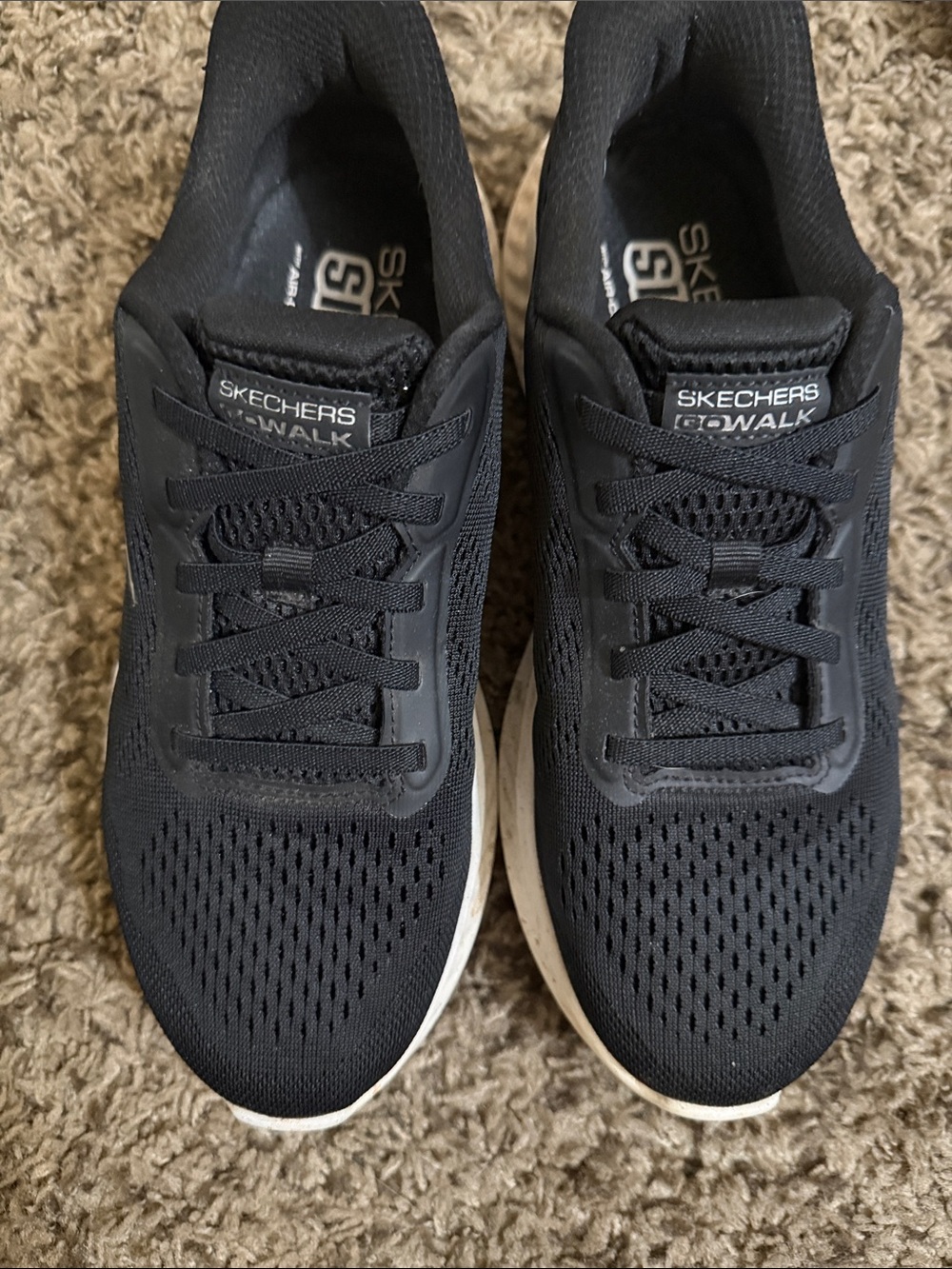 Skechers GOwalk Men's Black Knit Lace-Up Walking Shoes